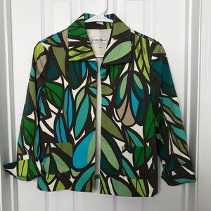 Andre Oliver Green Abstract Printed Blazer